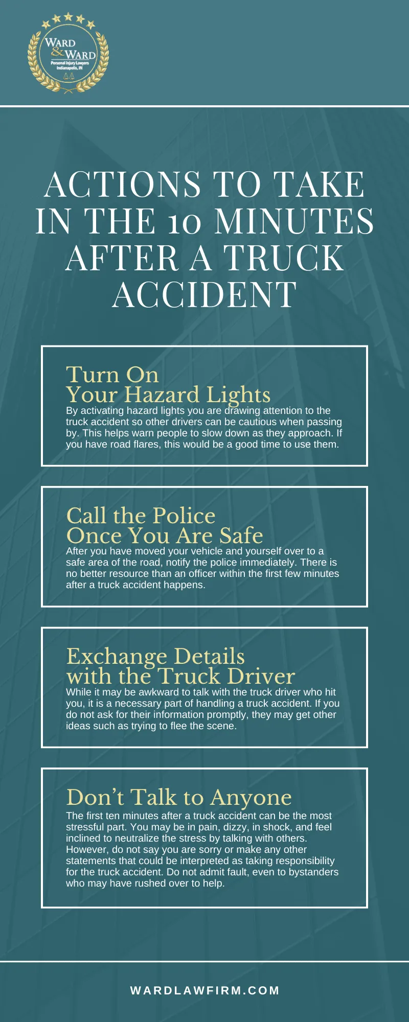 ACTIONS TO TAKE IN THE 10 MINUTES AFTER A TRUCK ACCIDENT