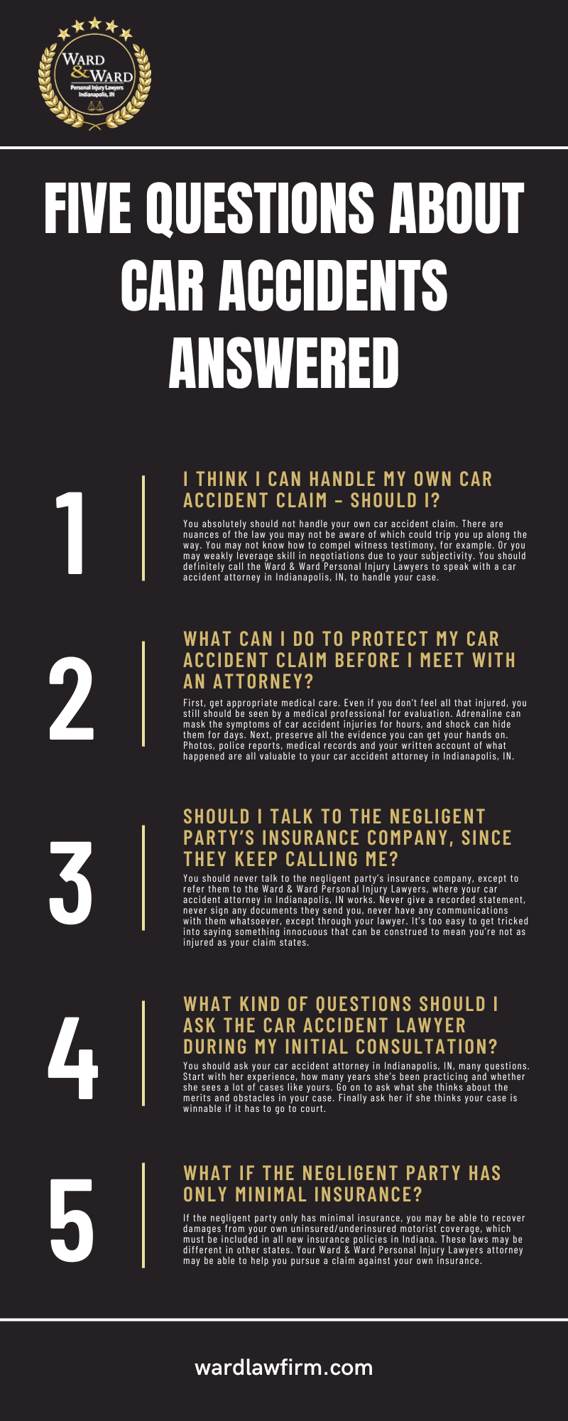 5 Common Car Accident Questions Infographic