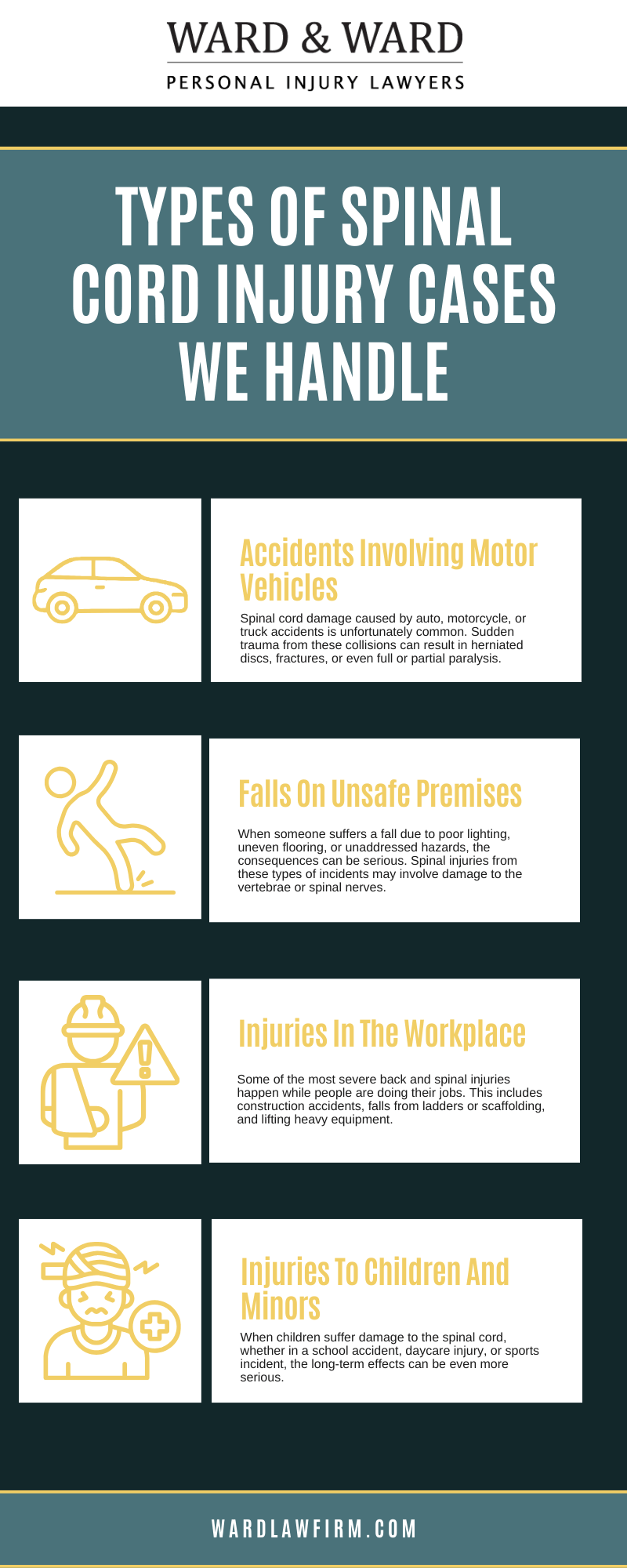 Types Of Spinal Cord Injury Cases We Handle Infographic